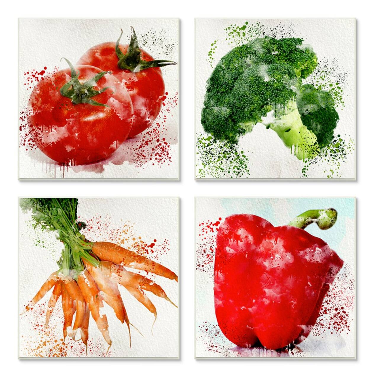 Stupell Industries Splash Color Farm Vegetables Red Green Orange,12" x 12"